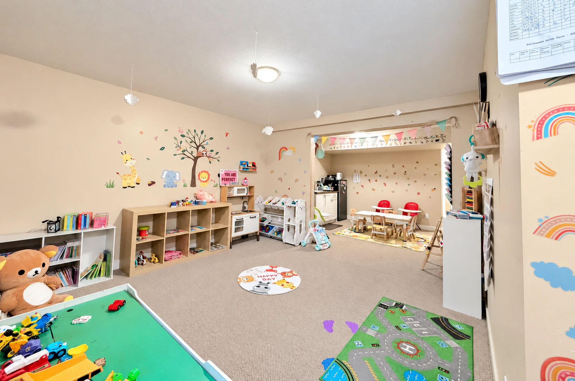 Emily’s new photograph of the I Love Childcare playroom and dining area.